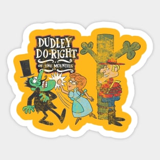 Dudley Do Right, Nell and Snidely Whiplash -Distressed, Authentic Sticker
